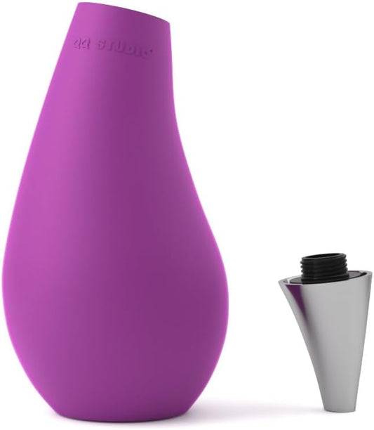Kitchen Bathroom Counter top Squeezable Soap Dispensers Tear Drop Shape Bottle (Purple, ~7oz)