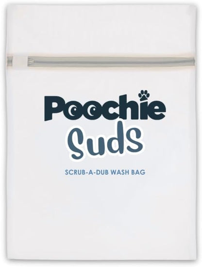 Poochie Suds Pet Laundry Detergent, Enzyme Cleaner and Odor Remover, Hypoallergenic and Fragrance-Free Pet Safe Detergent for Dog and Cat Bedding, Blankets, Toys and Gear, Made in USA, 16 fl oz
