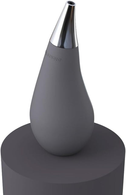 Kitchen Bathroom Counter top Squeezable Soap Dispensers Tear Drop Shape Bottle (Gray, ~7oz)