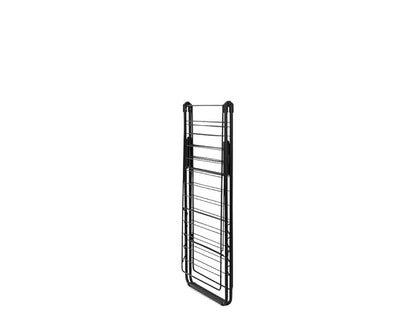 Brabantia HangOn Clothes Drying Rack | 82ft (25m) | Matt Black | Large Indoor Clothes Airer Laundry Stand with 2 Fold-Out Wings & Hanger Hooks, Folds Flat | Fits 2 Full Loads