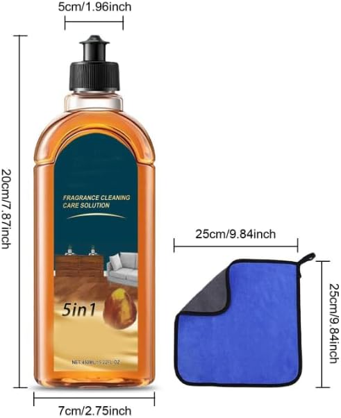 15.8 Oz/450 Ml 5 in 1 Floor Cleaner Shine, Fragrance Cleaning Care Solution 5 in 1, Cleaner & Polish Solution for Hardwood Floors, 2026 New Wood Floor Cleaner, for Home (1)