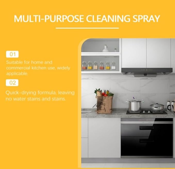 Clean Kitchen Oil Stains Spray, Kitchen Heavy Oil Cleaning Agent, Powerful Clean up Kitchen Oil Stains,Kitchen Foam Cleaner, All Purpose Cleaning Spray for Kitchens,Countertops, Ovens (1, 1pcs)