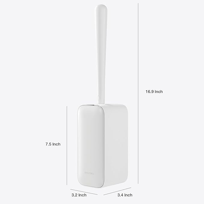 Toilet Cleaner Brush, Diveotree Toilet Brush and Holder for Dead Corner Cleaning, Wall Mounted Toilet Bowl Brush for Bathroom Decor, Toilet Scrubber Brush for Home/Hotel (White, 1pack)