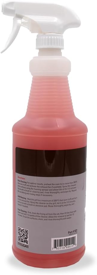 Santeen Oven, Grill, & Fryer Cleaner, 6-Pack, 32oz Bottle with Trigger Sprayer, Professional Formula