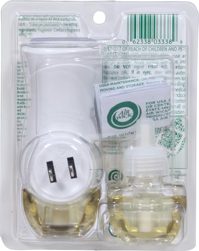 Air Wick Plug in Scented Oil Starter Kit (Gadget + 2 Refills), White Sage & Mahogany, Air Freshener, Essential Oils (Pack of 2)