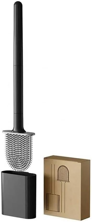 RV Essentials, RV Toilet Brush, Toilet Brush Silicone Won't Damage Toilets, Wall Mounted Toilet Brush Black-Anti-Roll, Anti-Drip Design, Suitable for RV Travel Trailers and Campers