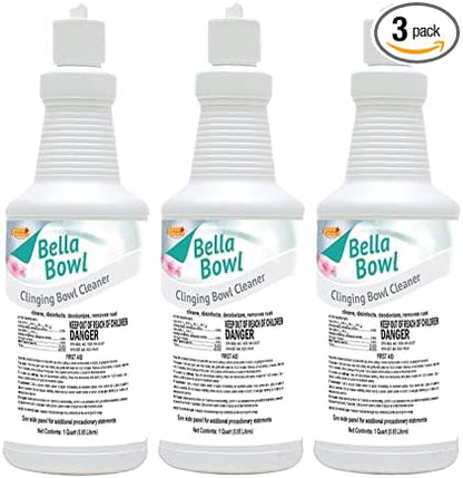 BellaBowl Clinging Acid Bowl Cleaner, 1 Quart (3-Pack)…