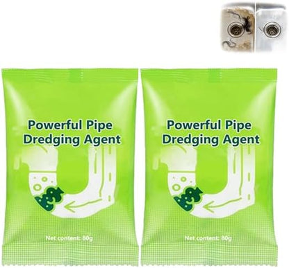 High Speed Drain Cleaner Foaming Powder,Powerful Pipe Dredging Agent,Unclogger Powerful Sink and Drain Cleaner Powder for Pipeline Unblocking,Unclog Toilet (2pcs)