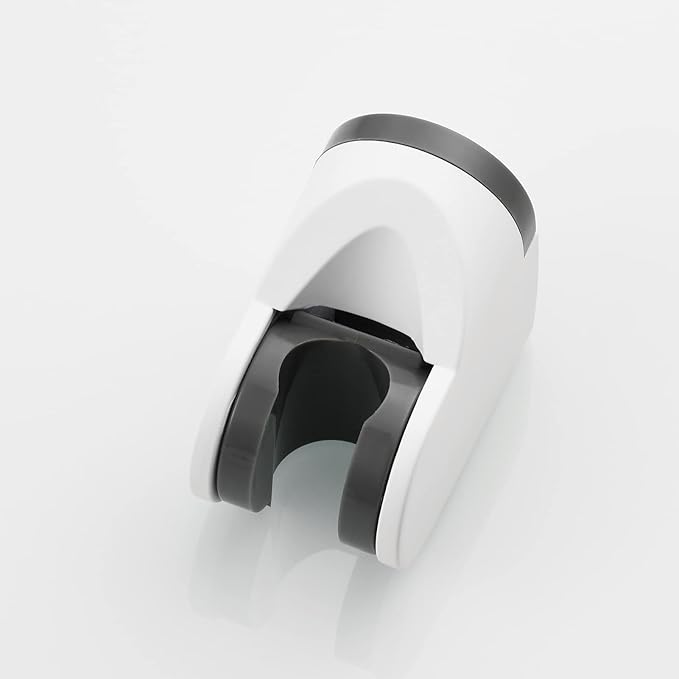 Tecmolog White Shower Bracket Wall Mount Plastic Shower Head Holder for Hand Held, ST01W