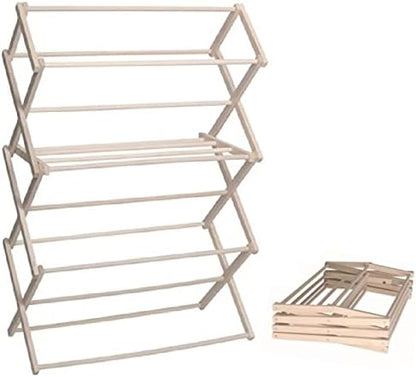 Saving Shepherd Clothes Drying Rack - 52¾"H x 36" W Folding Maple Wood Amish Handmade in Lancaster, PA USA