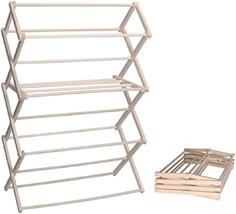 Saving Shepherd Clothes Drying Rack - 52¾"H x 36" W Folding Maple Wood Amish Handmade in Lancaster, PA USA