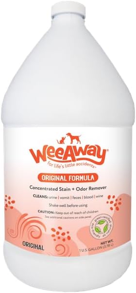 Wee Away Original Formula Concentrated Stain & Odor Remover, Enzyme Cleaner, Pet Urine Odor Neutralizer, Pet Mess Remover for Carpet & Furniture, Original Citrus Scent, 1 Gallon