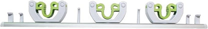 Pine-Sol Mop and Broom Holder - Hanging Wall Mount Storage Rack with 3 Slots and 6 Hooks - Adjustable Cleaning Tool Organizer for Garage, Kitchen, and Utility Closet