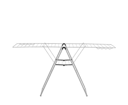 Brabantia HangOn Clothes Drying Rack | 82ft (25m) | Metallic Gray | Large Indoor Clothes Airer Laundry Stand with 2 Fold-Out Wings & Hanger Hooks, Folds Flat | Fits 2 Full Loads