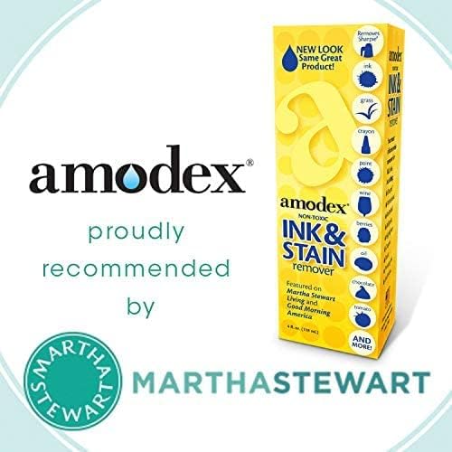 Amodex Ink & Stain Remover for Clothes, Leather and Skin - Removes Ink, Ballpoint, Sharpie, Grease and More, Works on Set-in Stains, Gentle but Powerful, 4oz/120ml Bottle (Pack of 3)