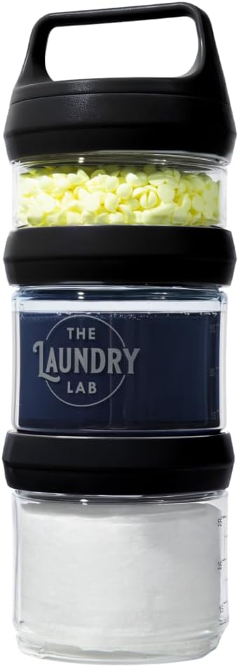 Bottle: Laundry Detergent Bottle – Refillable, Leakproof, Portable, Compact for Apartments, Dorms & Laundromats | College Laundry Essentials | Small-Space Organizer (Black)
