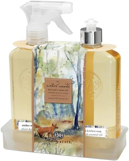 Mangiacotti Natural Surface Cleaner Plant-Based Concentrated Liquid Household Cleanser, 14-Ounce, Amber Woods