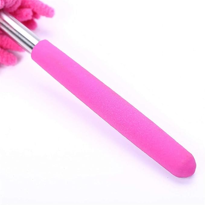 Microfiber Mini Duster Cleaning Brush Dust Cleaner Hand Duster Extendable Handle Soft Fans for Indoor Home Ceiling Cleaning (Red)