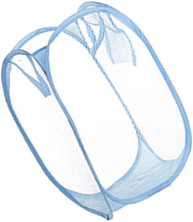 Luxshiny Collapsible Fine Mesh Laundry Hamper Nylon Dirty Clothes Basket with Handles for Bathroom Bedroom Dorm Storage Organizer Safe Design Random Color Random Color