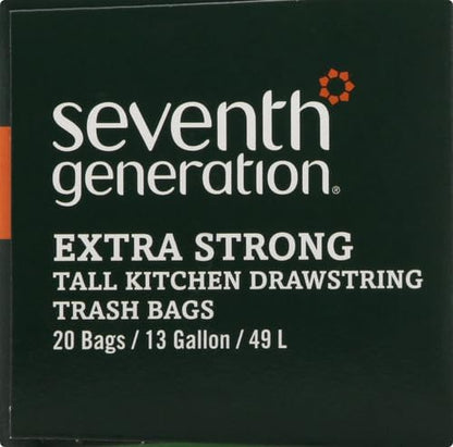 Seventh Generation Drawstring Kitchen Trash Bags 13 gal, 20 Bags
