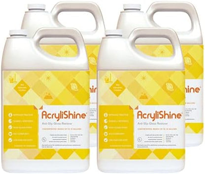 AcryliShine Floor Finish Wax Gloss Restorer & Cleaner - Case of 4 Gallons…