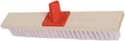 Outdoor Floor Scrub Brush with Long Handle, Stiff Nylon Bristle Deck and Patio Cleaning Brush, Sturdy Hard Bristle Scrubber for Bathroom, Carpet, and Garden Use