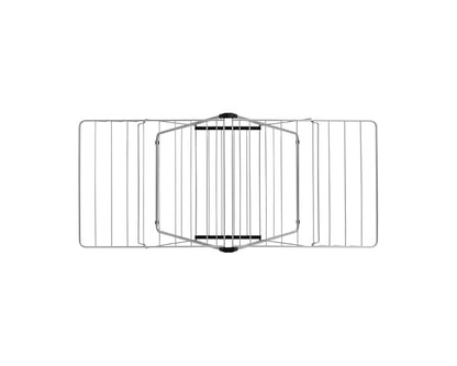 Brabantia HangOn Clothes Drying Rack | 67ft (20m) | Metallic Gray | Large Indoor Clothes Airer Laundry Stand with 2 Fold-Out Wings & Hanger Hooks, Folds Flat | Fits 2 Full Loads