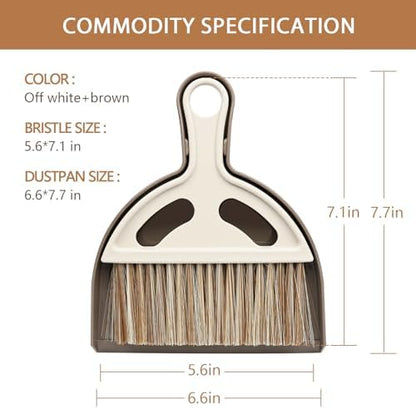 Small Mini Hand Broom Dustpan : Small Broom and Dustpan Set, Mini Broom and Dustpan Set, Mini Dustpan and Brush Set for Cat Litter, Kitchen, Tables, Countertops, Cars, etc.