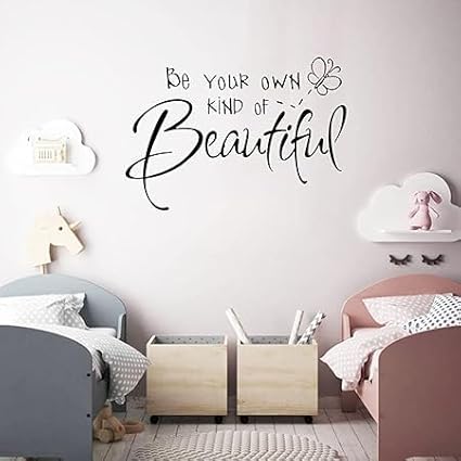 Inspirational Vinyl Wall Decals, Be Your Own Kind of Beautiful Quote Wall Sticker Wall Art Home Decor Wall Stickers for Living Room Bedroom Office Bathroom Girl Home Decoration (Butterfly)