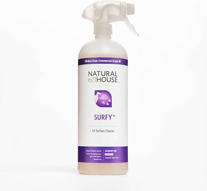 Natural House Surfy - Probiotic All-Purpose Cleaner Spray - Multi-Surface Formula - Plant-Based - Lavender Sage Scent - 32 oz