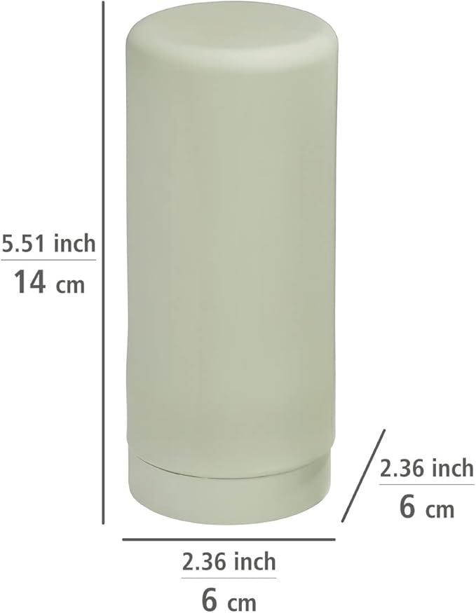 WENKO Easy Squeeze Dish Soap Dispenser for Kitchen Sink, Squeeze Bottle for Washing Up Liquid and Hand Soap, Round refillable Plastic Bottles, Easy to Fill and to use, 8.5 oz, Light Green