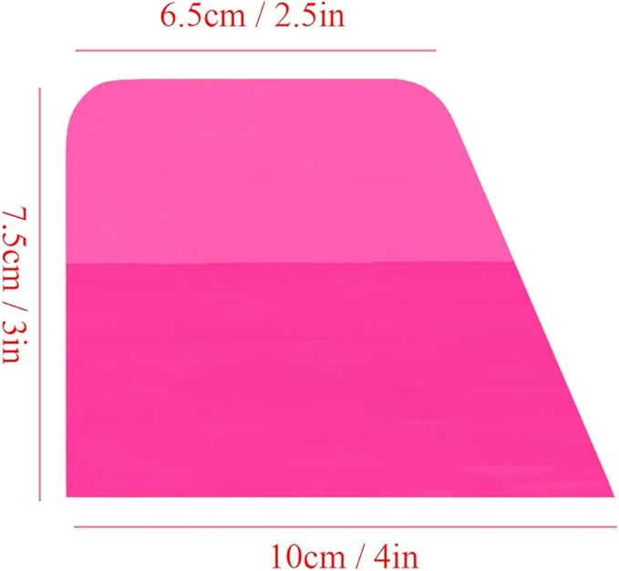 4" x 3" Pink Modern Bevelled Squeegee for Car Vinyl Wrap PPF Coating Installation