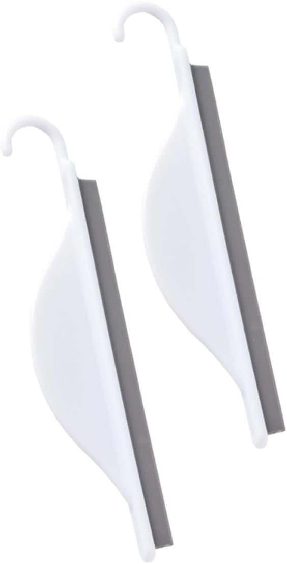 Silicone Glass Squeegee 2pcs Set, Window and Mirror Cleaner for Bathroom and Kitchen, Soft Flexible Windscreen Wiper for Home Glass and Shower Cleaning