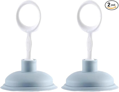 2 Pcs Blue Sink Plunger,Bathroom Small Drain Plunger Portable Kitchen Sink Drains Suction Cup Liquid Plumber Clog Remover Easy To Unclog,Drain Cleaning Equipment