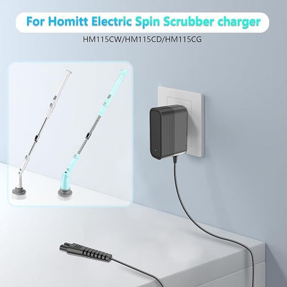 9V Charger for Electric Spin Scrubber Compatible with Homitt，LABIGO， kHelfer Electric Spin Scrubber Adapter Power Cord