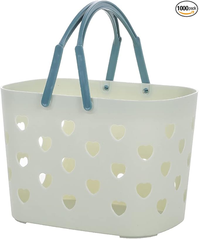 Laundry Hamper, Bathroom Organizers And Storage, Plastic Storage Baskets With Handles Hollow Shower Baskets With Holes, Bathroom Organizers Toiletry Bag Basket (green)