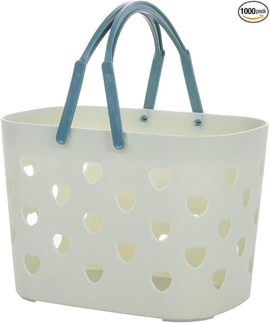 Laundry Hamper, Bathroom Organizers And Storage, Plastic Storage Baskets With Handles Hollow Shower Baskets With Holes, Bathroom Organizers Toiletry Bag Basket (green)