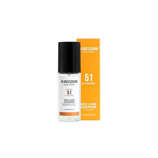 W.Dressroom No.51 Juicy Grapefruit Living Clear Perfume, Fabric & Room Spray, Water-Based Fresh Mist, Travel Size 2.36 oz