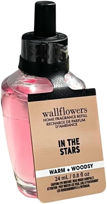 Bath & Body Works IN THE STARS Wallflowers Refills 4-Pack – Gift Set with 30-Inch Metallic Gold & Silver Striped Ribbon Bow for Holidays – 0.8 fl oz Each