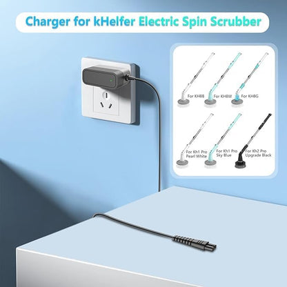 9V Charger for Electric Spin Scrubber Compatible with Homitt，LABIGO， kHelfer Electric Spin Scrubber Adapter Power Cord