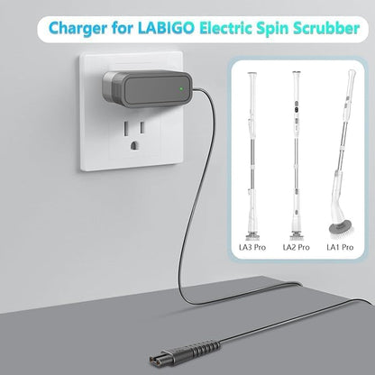 9V Charger for Electric Spin Scrubber Compatible with Homitt，LABIGO， kHelfer Electric Spin Scrubber Adapter Power Cord