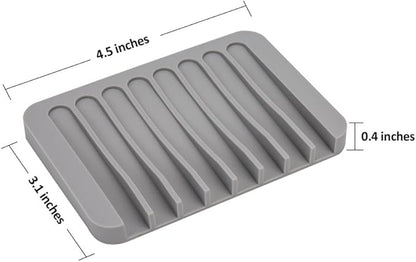 Mcyye Self Draining Soap Dishes, Premium Silicone Soap Holder & Saver for Shower, Bathroom, Kitchen, Bath Tub, Razor, Sponges, Drains Water Very Well, Can Extend Soap Life, Easy Clean