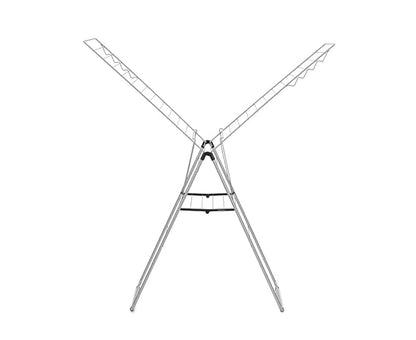 Brabantia HangOn Clothes Drying Rack | 82ft (25m) | Metallic Gray | Large Indoor Clothes Airer Laundry Stand with 2 Fold-Out Wings & Hanger Hooks, Folds Flat | Fits 2 Full Loads