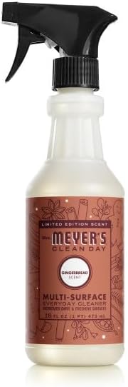 Mrs. MEYER'S CLEAN DAY Multi-Surface Cleaner 4 Pack Variety Pack, Iowa Pine, Peppermint, Snow Drop, Gingerbread, 16 Fl Oz Each, 1 CT