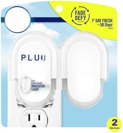 F'ebreze Plug In Air Freshener Fade Defy Plugs, Scented Oil Warmer Device, 8 fl oz, 2 Count