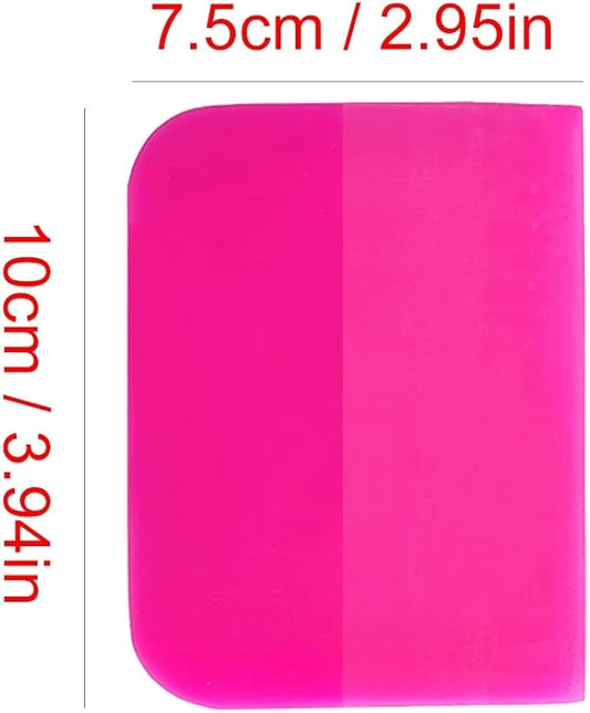 4 Inch Pink Anti-Scratch TPU Rubber Squeegee PPF Vinyl Scraper for Paint Protection Film, Car Tinting, Window Cleaning (Pink Square)