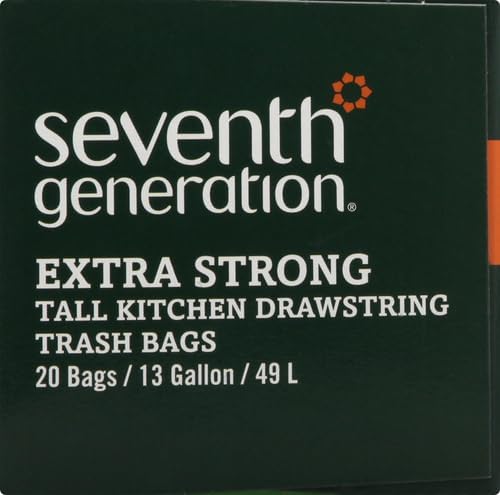 Seventh Generation Drawstring Kitchen Trash Bags 13 gal, 20 Bags