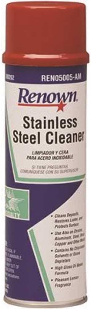 Renown REN05006-AM Stainless Steel Cleaner Oil Based Aerosol, 15 Ounce