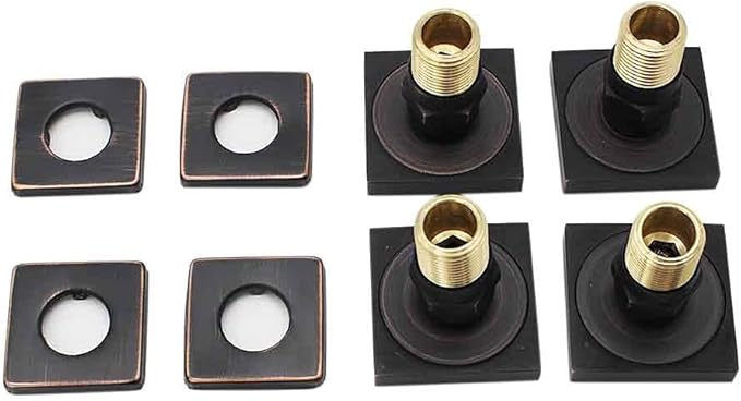 Showerhead Body Spray, HOMEDEC 2inch Brass Square Massage Shower Jet Can 360 Swivel, Oil Rubbed Bronze, 4 pack