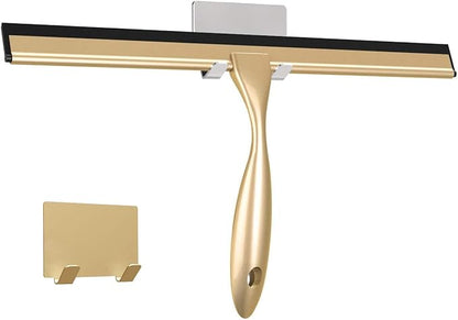 Shower Squeegee for Doors & Windows, All-Purpose, Stainless Steel, 14 Inch, Golden